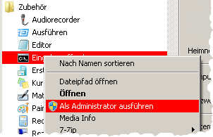 CMD als Administrator ausführen